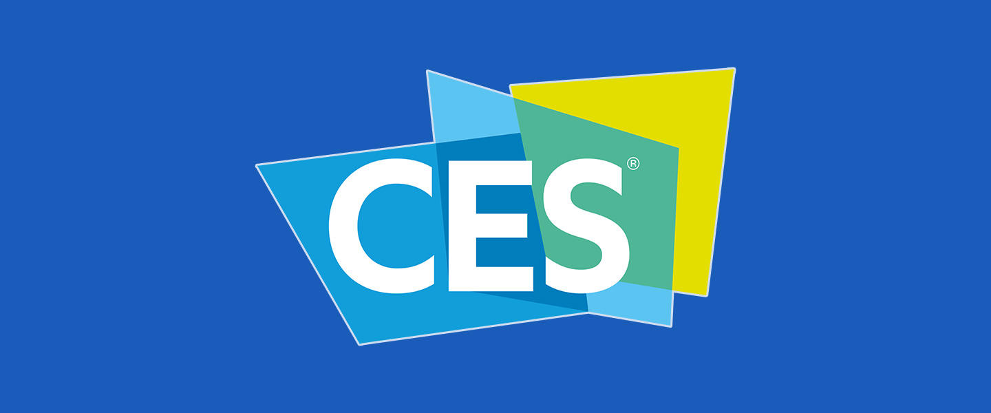 CES Logo on blue background