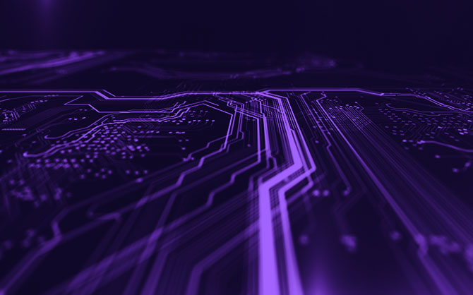 microprocessor with navinet purple gradient overlay