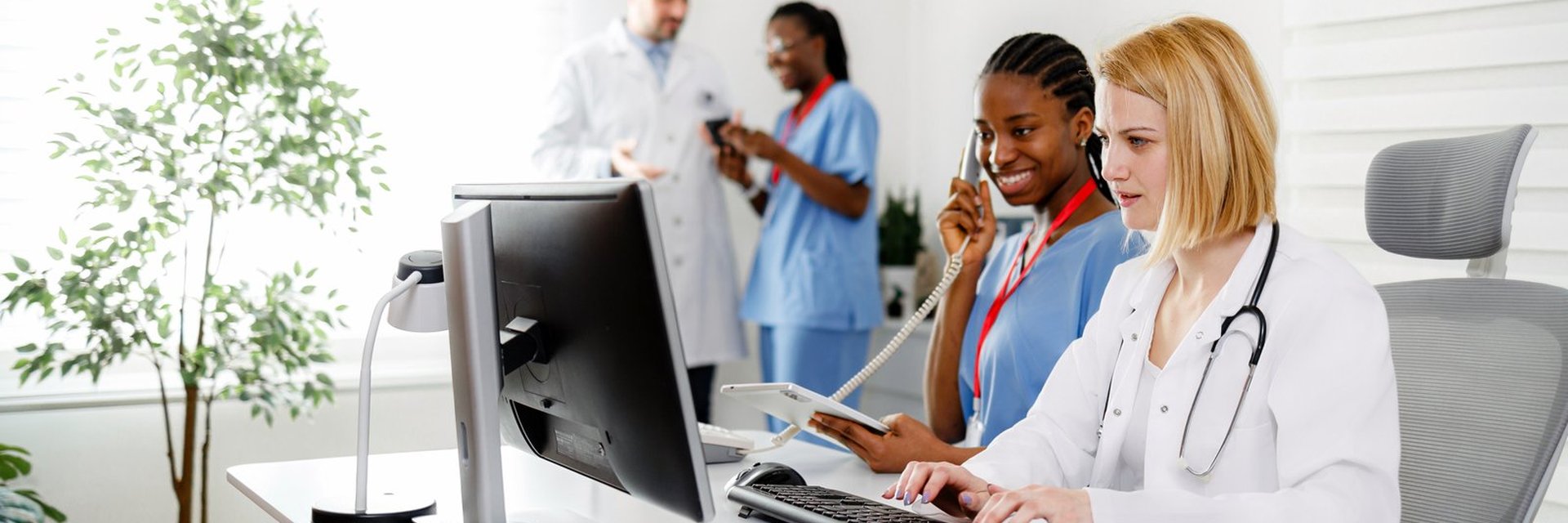 Healthcare provider office team in collaboration